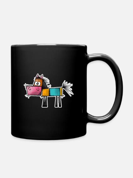 Abstrakte Kunst Pferd - Tasse einfarbig - Schwarz