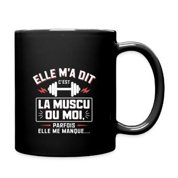 Musculation muscu cadeau drôle - Mug uni - noir - Droite