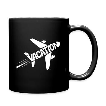 Niedliches Flugzeug - Cooles Urlaubspiktogramm - Tasse einfarbig - Schwarz - Rechts