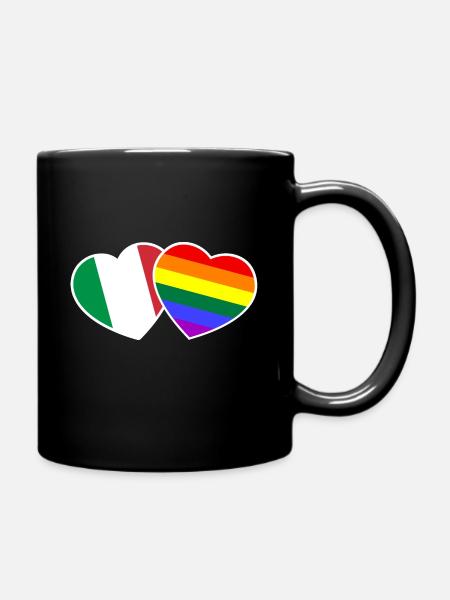 LGBT Gay Lesbian Italy Flag Italia Gift - Mug uni - noir