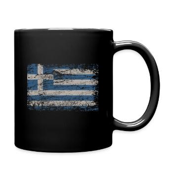 Grèce drapeau utilisé look Athènes Crète Kos GR - Mug uni - noir - Droite