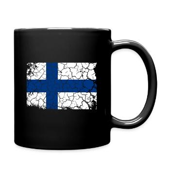 Drapeau finlande vintage Suomi vacances finlandais - Mug uni - noir - Droite