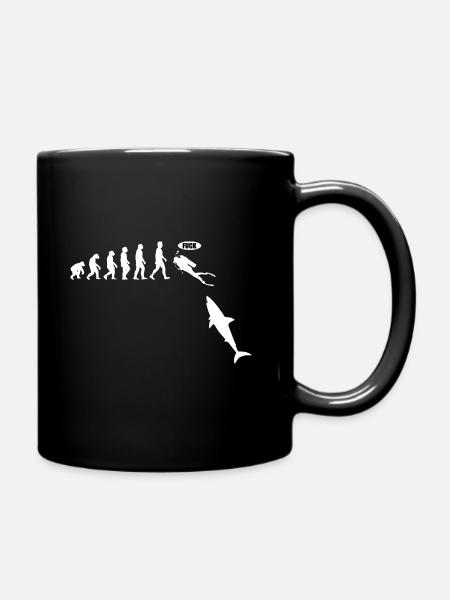 Tauchen Scuba Taucher Evolution Unterwasser Meer - Tasse einfarbig - Schwarz