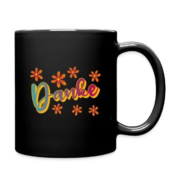 Danke - Tasse einfarbig - Schwarz - Rechts