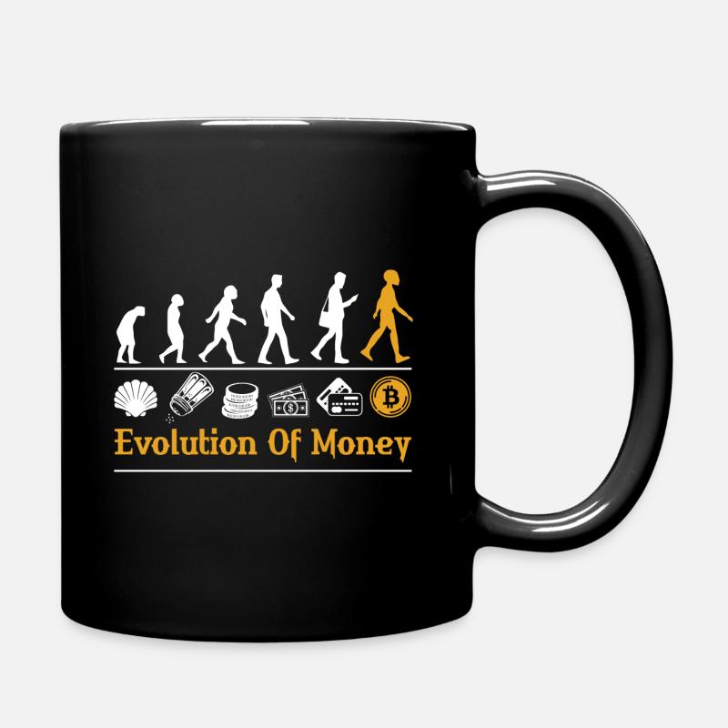 The Evolution of Money Crypto BTC Bitcoin - Tasse einfarbig - Schwarz