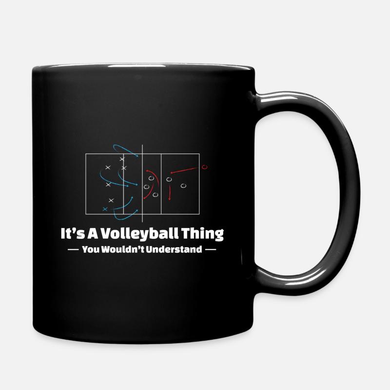 Volleyball Aufstelllung Taktik Spruch Lustig - Tasse einfarbig - Schwarz