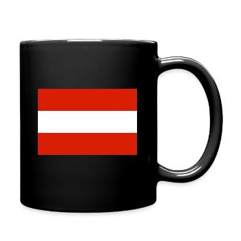 Österreich Fahne - Tasse einfarbig - Schwarz - Rechts
