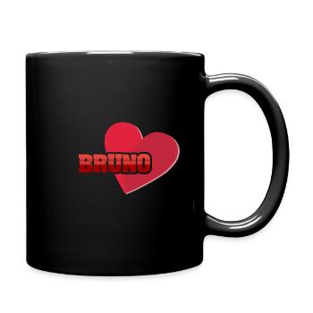 Herz Bruno - Tasse einfarbig - Schwarz - Rechts