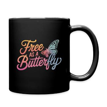 Butterfly Monarch Butterfly Colorful Butterflies - Full Colour Mug - black - Right
