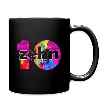 ZEHN 10 JAHRE JUNGE 10. GEBURTSTAG - Tasse einfarbig - Schwarz - Rechts