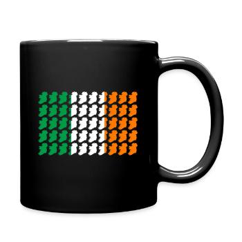 Ireland Flag Country Outline Dublin Irish IRL EU - Full Colour Mug - black - Right
