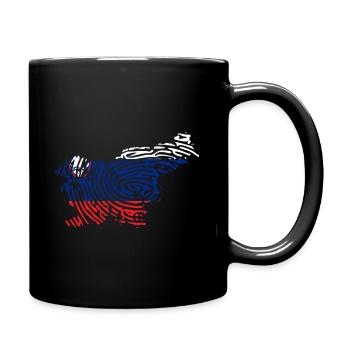 Slowenien Flagge Fingerabdruck Umriss - Tasse einfarbig - Schwarz - Rechts