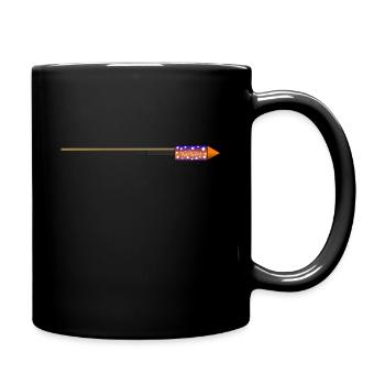 Silvester Rakete - Tasse einfarbig - Schwarz - Rechts