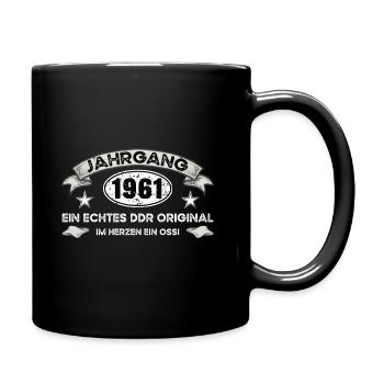 Jahrgang 1961 DDR Geburtstag Ossi - Tasse einfarbig - Schwarz - Rechts