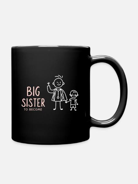 Big Sister Gift Sisters - Full Colour Mug - black