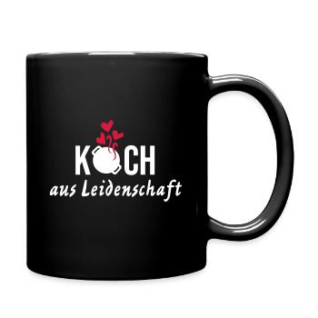 Koch Leidenschaft Liebe Topf Herzen Kochen Grillen - Tasse einfarbig - Schwarz - Rechts