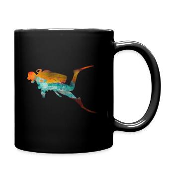 Plongeur - Mug uni - noir - Droite