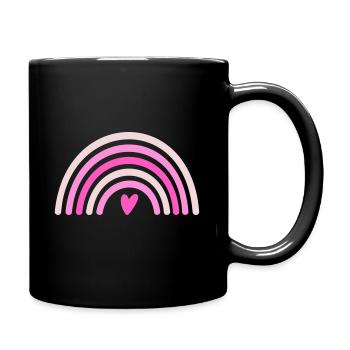 Rainbow with heart - Full Colour Mug - black - Right