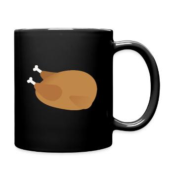 Dinde rôtie - Mug uni - noir - Droite