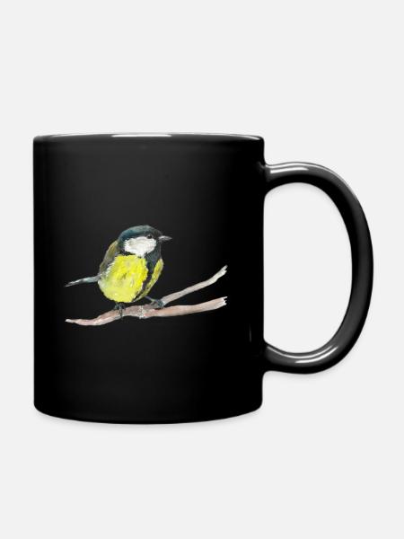 Kohlmeise - Tasse einfarbig - Schwarz
