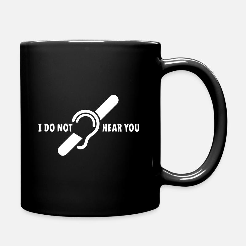Je ne t'entends pas. Logo pour sourds et malentendants - Mug uni - noir