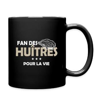 Fan des huitres - Mug uni - noir - Droite