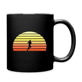 Sunset Running man - Tasse einfarbig - Schwarz - Rechts