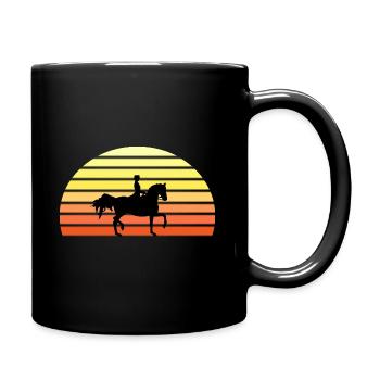 Sunset Dressurpferd - Tasse einfarbig - Schwarz - Rechts