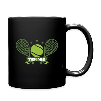 tennis tennis racket tennis ball tennis court tenn - Tasse einfarbig - Schwarz - Rechts