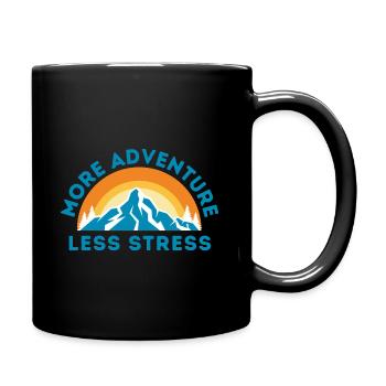 More adventure less stress - Full Colour Mug - black - Right
