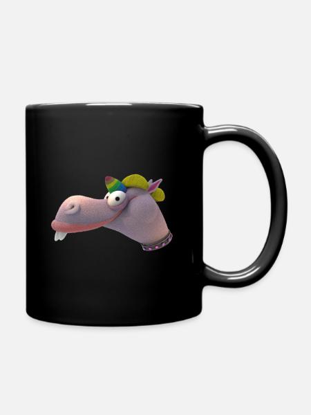 Plüscheinhorn - Tasse einfarbig - Schwarz