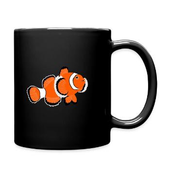 Clownfish Anemone Fish No.2 /orange white fish - Full Colour Mug - black - Right