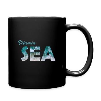 Vitamin Sea Meer Reisen Urlaub Strand Segeln - Tasse einfarbig - Schwarz - Rechts
