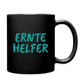 Erntehelfer Geschenk Erntezeit Landwirt Acker - Tasse einfarbig - Schwarz - Rechts
