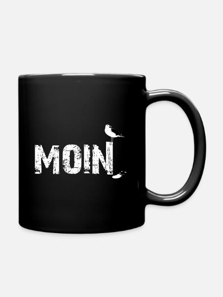 Möwe moin schiss - Tasse einfarbig - Schwarz