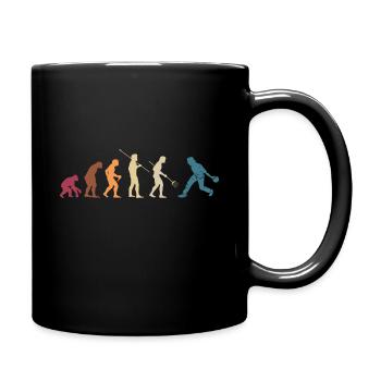 Lustiges Bowling Kegeln Evolution Geschenk - Tasse einfarbig - Schwarz - Rechts
