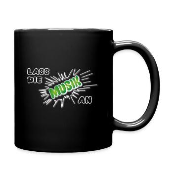 Pow Lass die Musik an - grün auf dunkel - Tasse einfarbig - Schwarz - Rechts