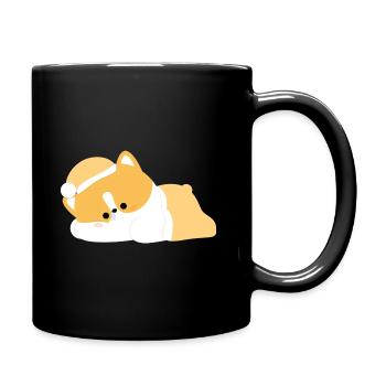 Corgi fatigué - Mug uni - noir - Droite
