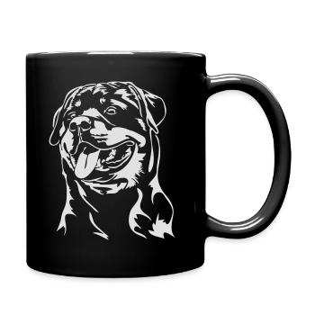 ROTTWEILER Hundeportrait Wilsigns Hunde Hund - Tasse einfarbig - Schwarz - Rechts