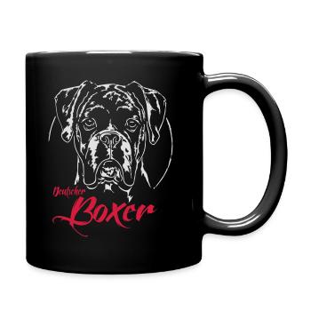 DEUTSCHER BOXER Hunde Hund Wilsigns - Tasse einfarbig - Schwarz - Rechts