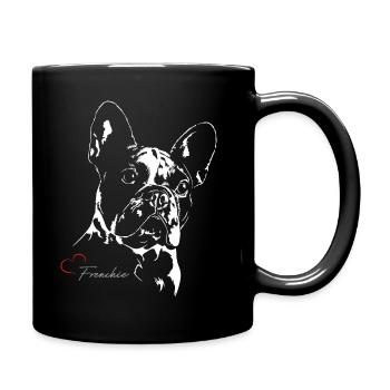 coeur FRENCHIE PORTRAIT - Mug uni - noir - Droite