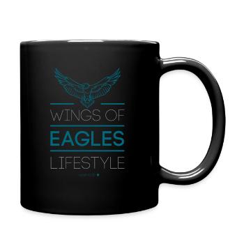 Flügel Eagles Lebensstil Jt4Christ Christian T-Shirt - Tasse einfarbig - Schwarz - Rechts