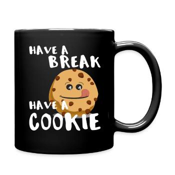 Have a break, Have a cookie - Cookie is Hungry! - Full Colour Mug - black - Right