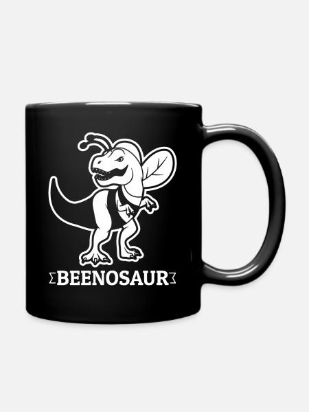 Beenosaur - Bees Honey Dinosaur Reptile Poison - Full Colour Mug - black
