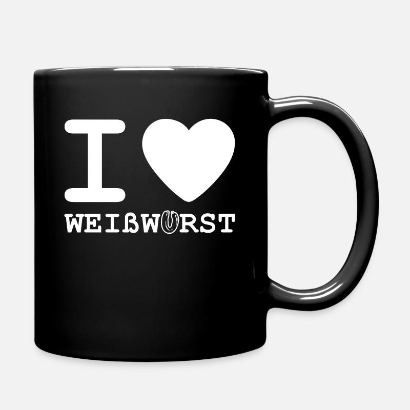 I love Weisswurst - Deutschland Wurstliebe - Tasse einfarbig - Schwarz