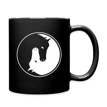 Pferdefreunde Ying und Yang - Pferliebhaber - Tasse einfarbig - Schwarz - Rechts