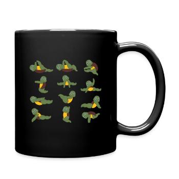 Turtles doing Yoga - yoga pillow yoga mat Gift - Mug uni - noir - Droite