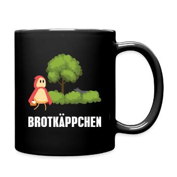 Brotkäppchen - Rotkäppchen Wolf Oma Märchen - Tasse einfarbig - Schwarz - Rechts