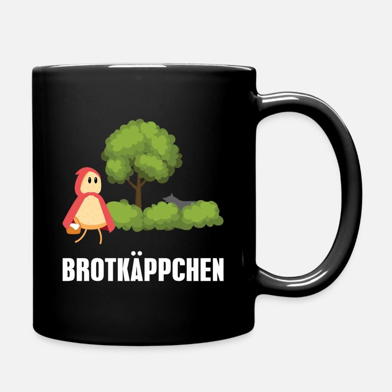 Brotkäppchen - Rotkäppchen Wolf Oma Märchen - Tasse einfarbig - Schwarz