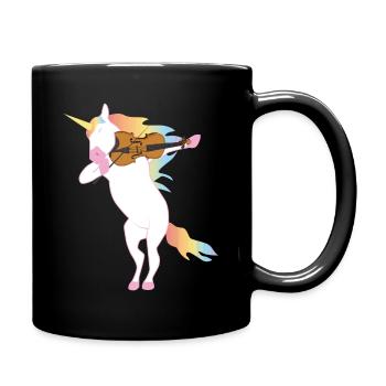 Einhorn spielt die Geige - Orchester Instrumente - Tasse einfarbig - Schwarz - Rechts